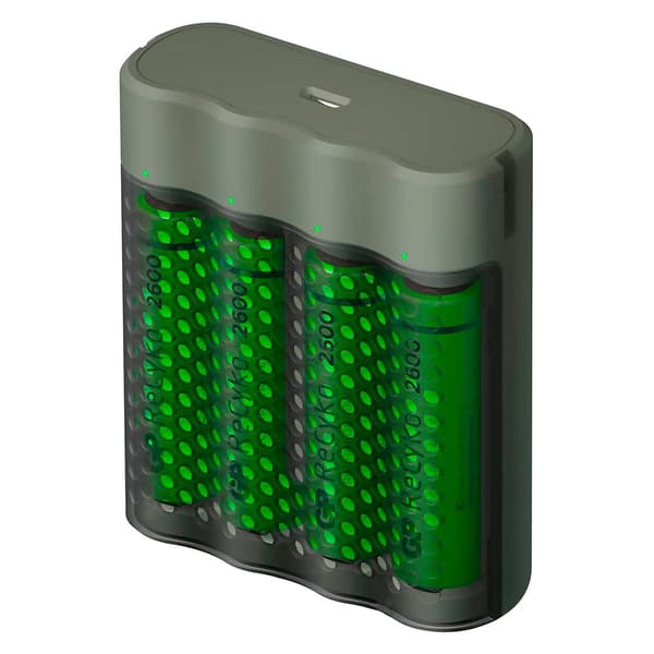 Gp Batteries 51/270 4-ports Usb-oplader Med 4xaa Nimh 2600mah Sort