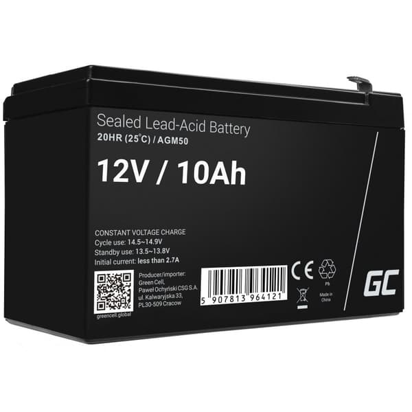 Green Cell AGM50 UPS batteri VRLA AGM 12 V 10 Ah