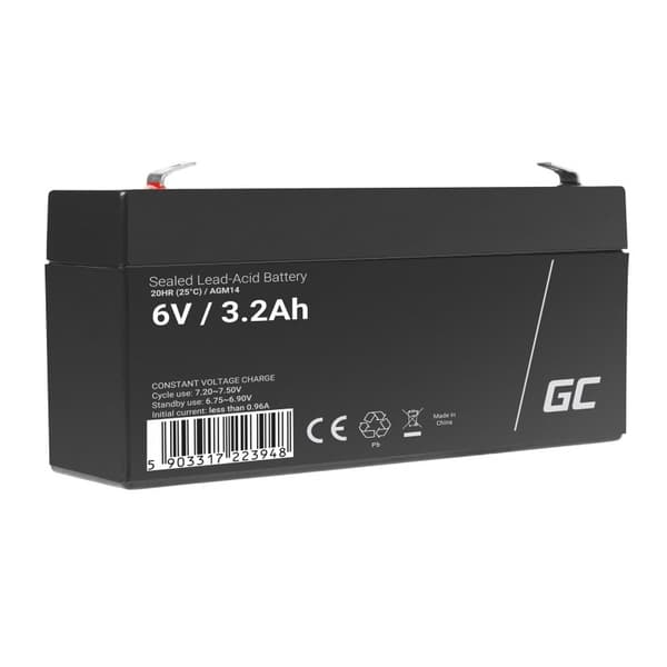 Green Cell AGM14 UPS batteri Forseglet blysyre (VRLA) 6 V 3,2 Ah