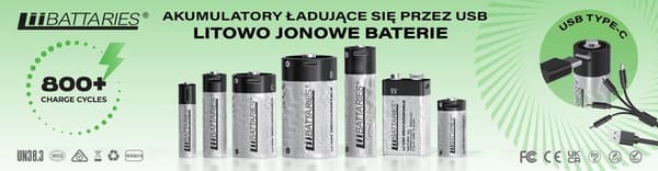 LiiBattaries KRAFTIGT GENOPLADELIGT BATTERI LITHIUM-ION AAA USB-C 4stk. 500mAh 1,5V