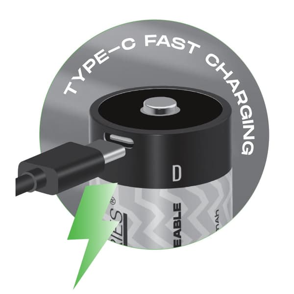 LiiBattaries KRAFTFULL UPPLDDNINGSBART BATTERI LITIUM-JON BATTERI D USB-C 2st. 6500mAh.