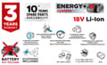 Miniatyrbillede 1 af 11: Børsteløs ledningsfri mixer Energy+ 18V, hastighed: I: 250-400 min-1, II: 350-650 min⁻¹