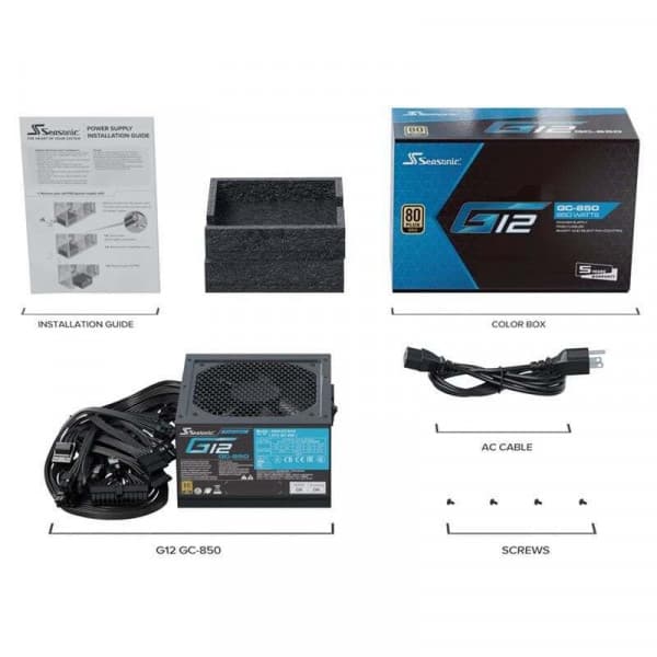 Seasonic G12 GC-850 ATX-strømforsyning, 850 W (2024)