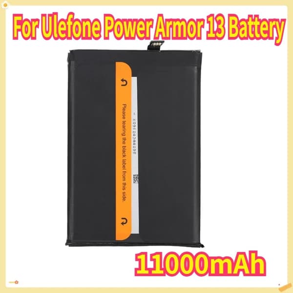 Erstatningsbatteri til Ulefone Power Armor 13, 11000mAh kapacitet, CE-certificeret, kompatibel