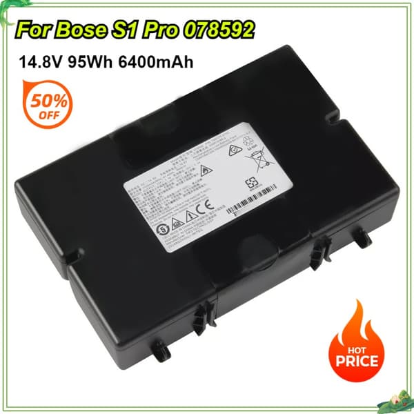 Erstatningsbatteri til Bose S1 Pro, 6400mAh kapacitet, Li-Ion type, CE- og FCC-certificeret