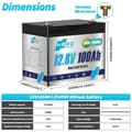 Miniatyrbillede 2 af 2: LiFePO4-batteri, 12V 100Ah kapacitet, 1280Wh energi,12V 100AH 1280Wh