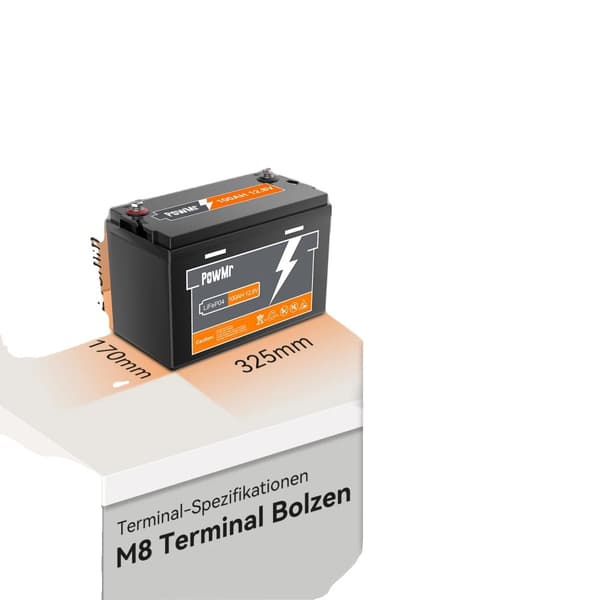 LiFePO4-batteri, 100AH kapacitet, 6000 cykler,100AH-12.8V-regelmæssig