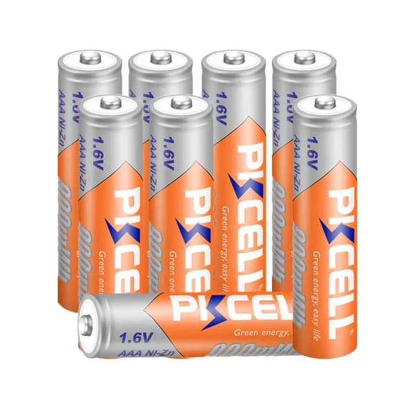 PKCELL Ni-Zn genopladelige batterier, 2500mWh AA kapacitet, 900mWh AAA kapacitet,1,6V