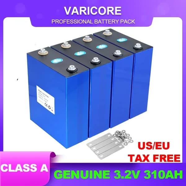 LiFePO4-batteri, 320Ah kapacitet, 4000 cyklusliv,310AH NUT 4PCS