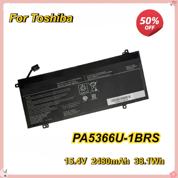 Laptopbatteri PA5366U-1BRS, 15,4V spænding, 38,1Wh kapacitet, Li-Polymer type
