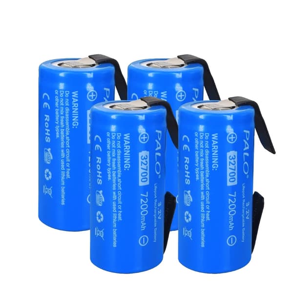 PALO 32700 LiFePO4-batteri, 7200mAh kapacitet, 3,2V spænding,4 stk