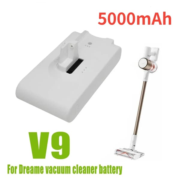 Erstatningslitiumbatteri til Dreame støvsuger, 5000mAh kapacitet, 25,2V spænding,V9