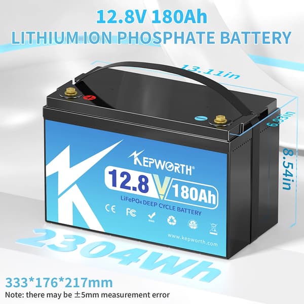 12V Lithium Jern Fosfat Batteri, 100Ah Kapacitet, Dybcyklus Ydeevne,12V 180AH