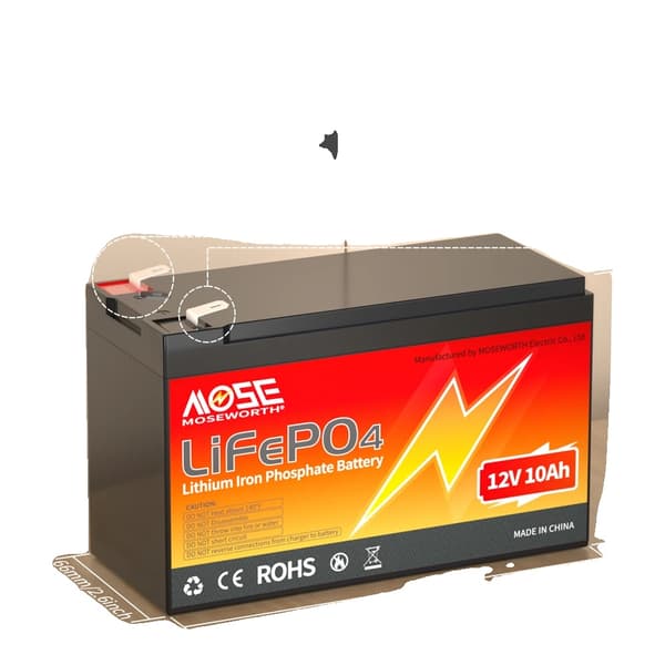 LiFePO4 Lithiumbatteri, 12V 50Ah kapacitet, letvægtsdesign,12V 10Ah