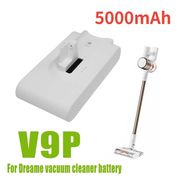 Erstatningslitiumbatteri til Dreame støvsuger, 5000mAh kapacitet, 25,2V spænding,V9P