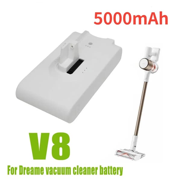 Ersättningslitiumbatteri för Dreame dammsugare, 5000mAh kapacitet, 25.2V spänning,V8