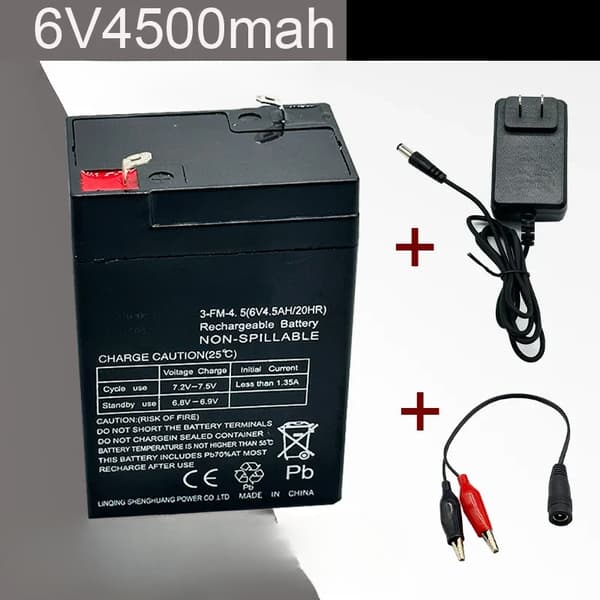 6V blysyrebatteri, 4500mAh kapacitet, kompakt størrelse, letvægtsdesign
