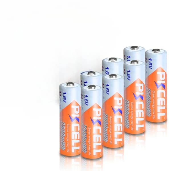 Genopladelige AA-batterier, 1,6V Ni-Zn, 2500mWh kapacitet,8 stk