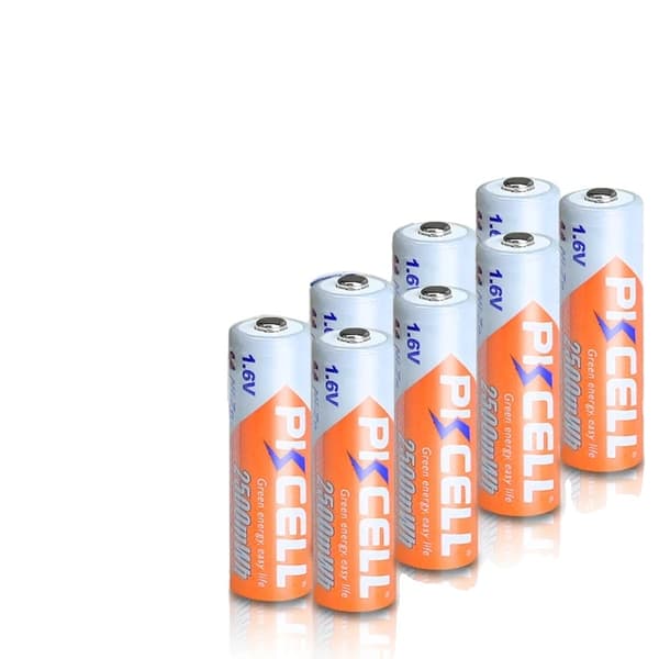 Genopladelige AA-batterier, 1,6V Ni-Zn, 2500mWh kapacitet,8 stk