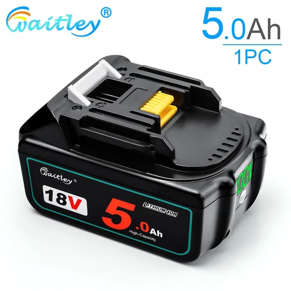 Waitley 18V Batteri, 5Ah Kapacitet, Li-Ion Teknik,1 st batteri