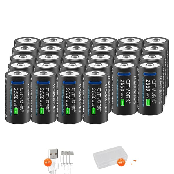 Genopladeligt CR123A-batteri, 2550mWh kapacitet, alsidigt til lommelygter,28 stk 16340 batteri