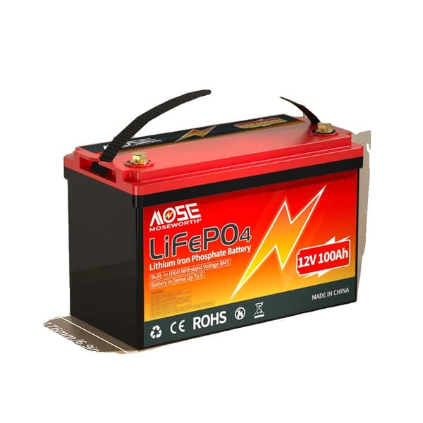 LiFePO4-batteri, 12V 100Ah, lang cykluslevetid,12V 100Ah