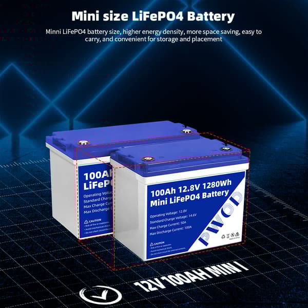 BCI Group 24 LiFePO4 batteripakke, 100AH kapacitet, 12.8V spænding,1STK