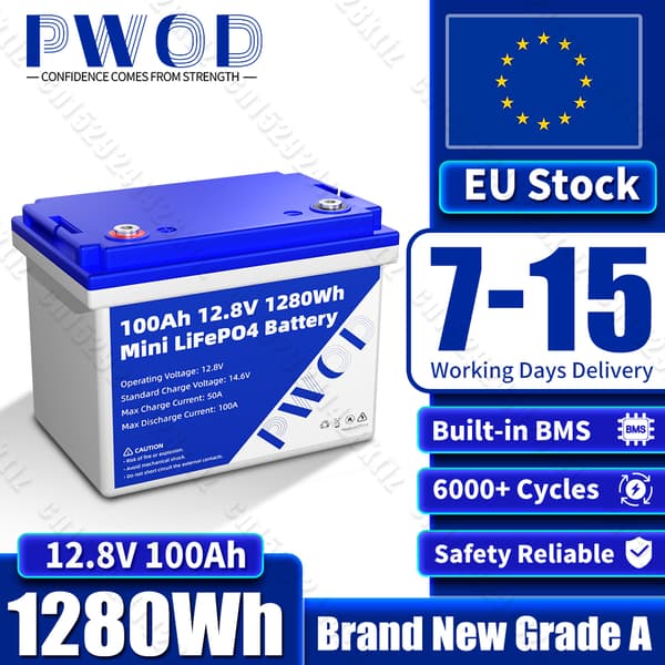 BCI Group 24 LiFePO4 batteripakke, 100AH kapacitet, 12.8V spænding,1STK