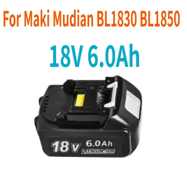 18V Litiumjonbatteri, 8000mAh kapacitet, överbelastningsskydd,18V6000