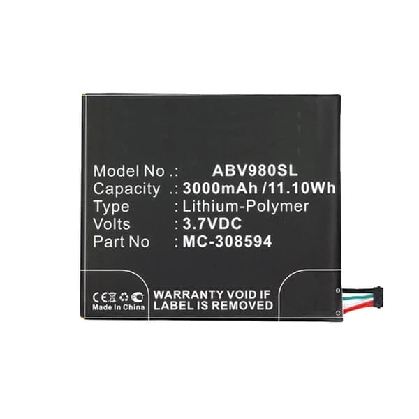 ABV980SL Ladattava Akka, 3000mAh Kapasiteetti, Litium-Polymeeri Teknologia,1 kpl akku