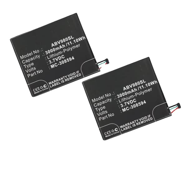 ABV980SL Ladattava Akka, 3000mAh Kapasiteetti, Litium-Polymeeri Teknologia,2 kpl akkua