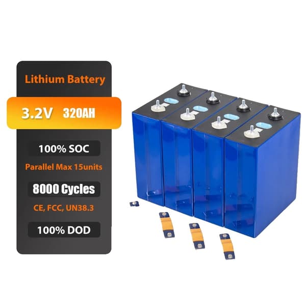 Lithiumjernfosfatbatteri, 3,2V, 320AH kapacitet,Grad A 320Ah -4stk