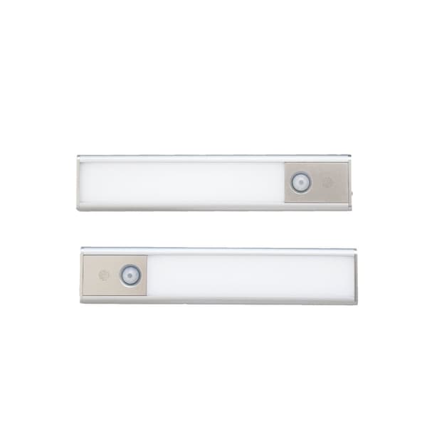 Sladdlös skåplampa, 2 st - 20 cm - Sunmatic - LED-lampor med rörelsesensor - USB-C uppladdningsbar, 3 färger och dimbar, 60LM - Belysning för garderob