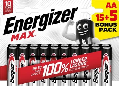 Energizer Alkaline Max Alkaline Max AA Batterier 15+5 Pakke