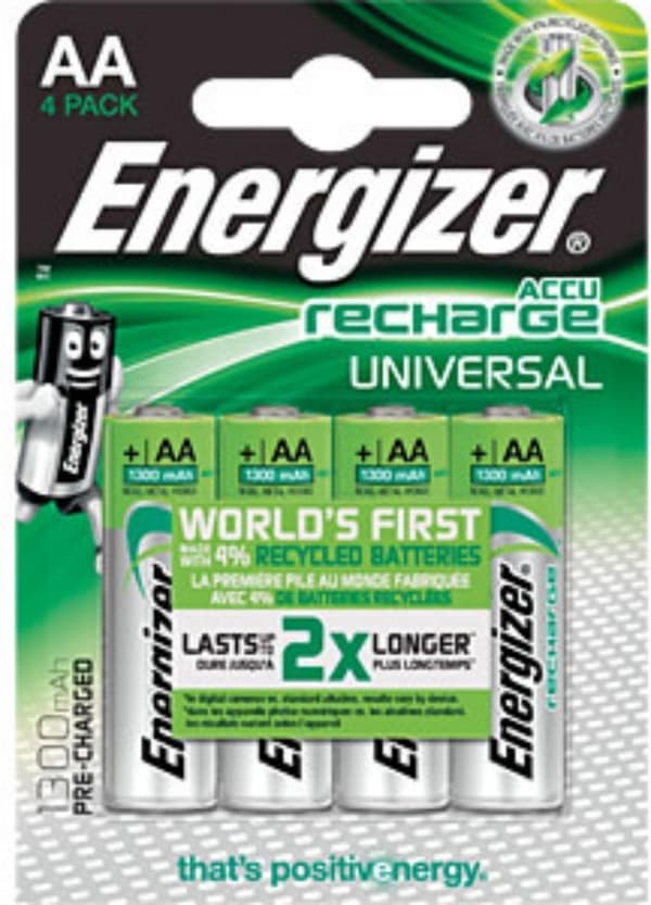 Energizer Universal HR06 Genopladeligt AA-batteri (penlite) NiMH 1300 mAh 1,2 V 4 stk.