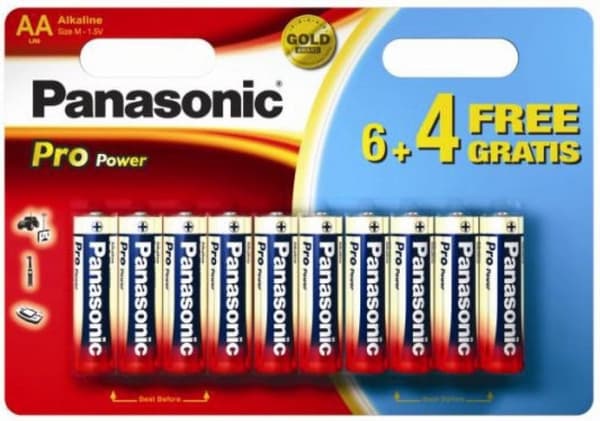 Panasonic Pro Power AA 6+4 Engangsbatteri Alkaline 1,5 V