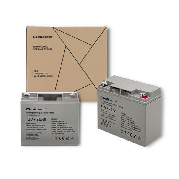 Qoltec 53066 UPS-batteri Förseglat blysyra (VRLA) 12 V 20 Ah