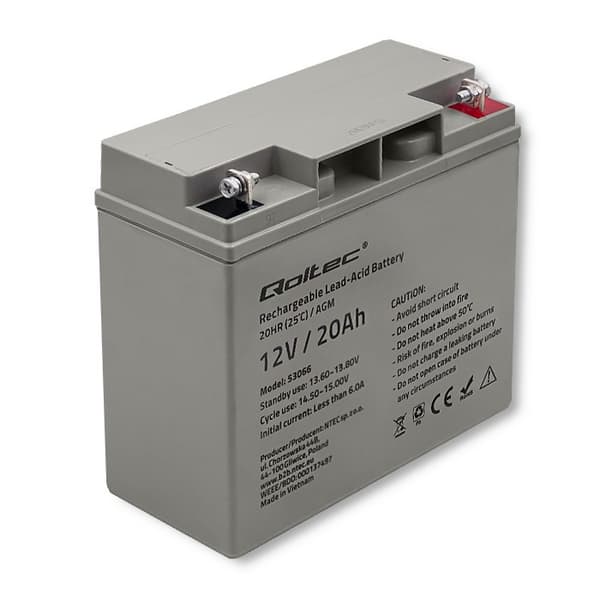Qoltec 53066 UPS-batteri Förseglat blysyra (VRLA) 12 V 20 Ah