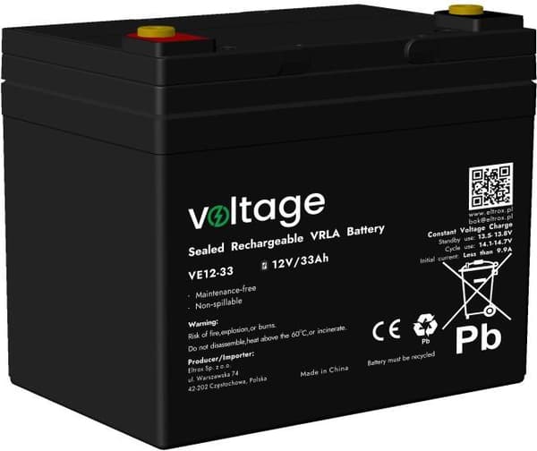 Batteri AGM-spænding 12V 33Ah VE12-33