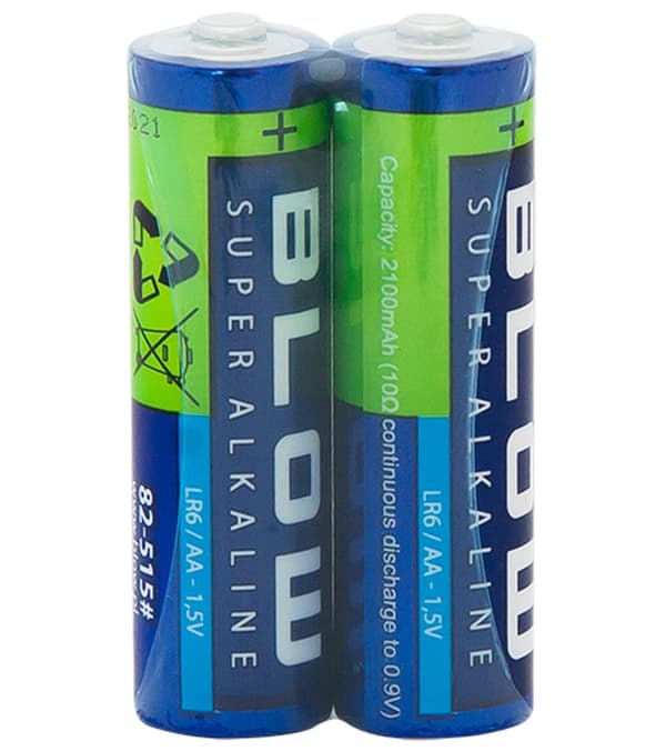 To AA 1,5V alkaliske LR6-batterier, Blow