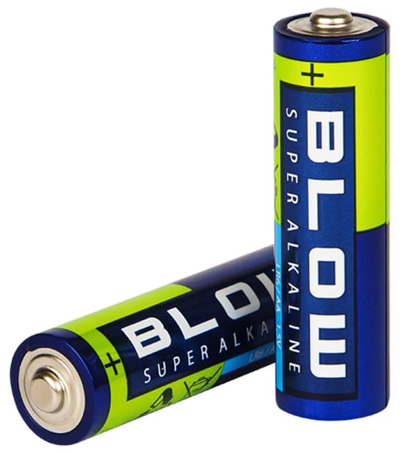 To AA 1,5V alkaliske LR6-batterier, Blow