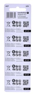 Miniatyrbillede 2 af 4: 5 x alkaliske batterier everActive 27A 12V - blisterpakning med 5 stk.