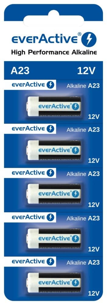 Alkaliske batterier everActive A23 12V - blisterpakning med 5 stk.