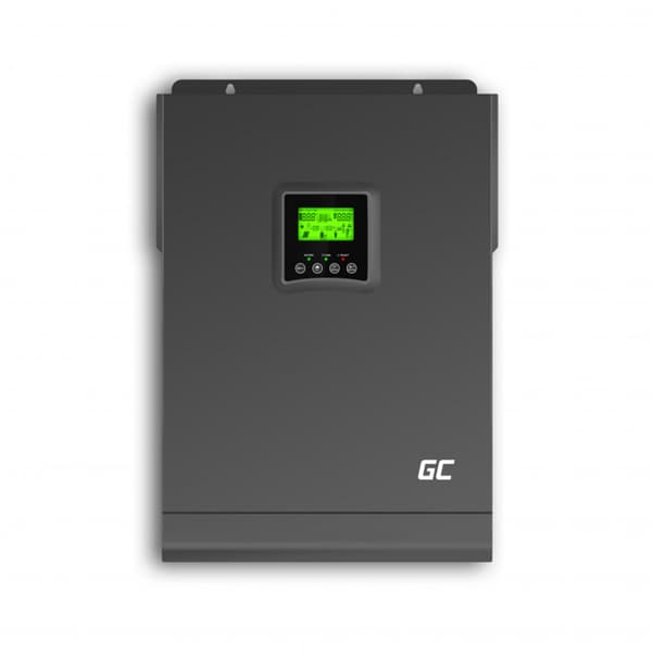 GreenCell-SolarInverterInverterOffGridmedsolcellsladdareMPPT48VDC230VAC3000VA/3000WRensinusvåg Svart