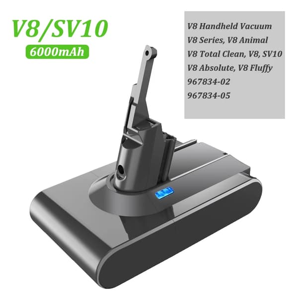 Vakuumbatteri, 6000mAh kapacitet, Li-Ion teknologi,V8 6.0Ah