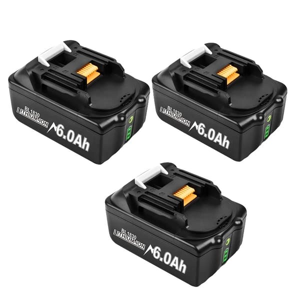 18V-batteri, 6Ah kapacitet, förbättrade säkerhetsfunktioner,3 batteri 6.0Ah