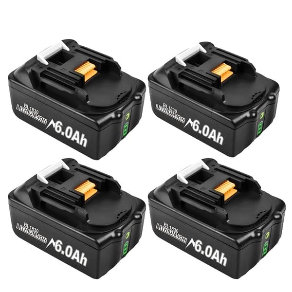 18V batteri, 6Ah kapacitet, forbedrede sikkerhedsfunktioner,4 batteri 6.0Ah