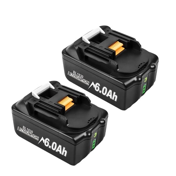 18V-batteri, 6Ah kapacitet, förbättrade säkerhetsfunktioner,2 batteri 6.0Ah