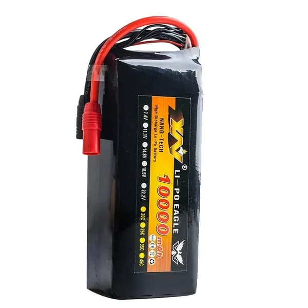 Fjernbetjening Lithiumbatteri, 10000mAh kapacitet, 14.8V spænding,10000mAh-12S-25C