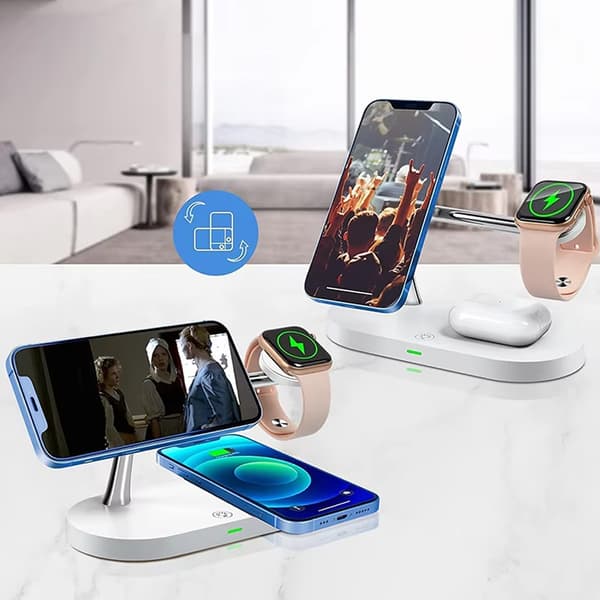 3-i-1 QI induktiv laddare T268 för Apple iPhone/AirPods/Watch